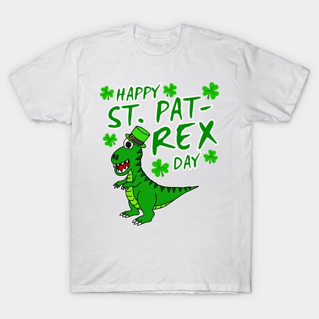 Happy St. Pat-Rex Day Dinosaur St. Patrick's Day 2022 T-Shirt by doodlerob